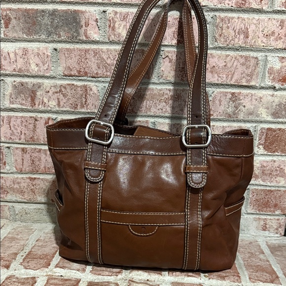 Women’s Fossil Brown Leather Tote Bag - Picture 2 of 14